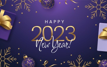 2023 (year), Christmas, New Year, Minimalism, Christmas Presents Wallpaper