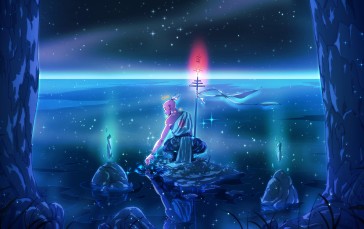 Christian Benavides, Digital Art, Fantasy Art, Reflection, Starry Night Wallpaper