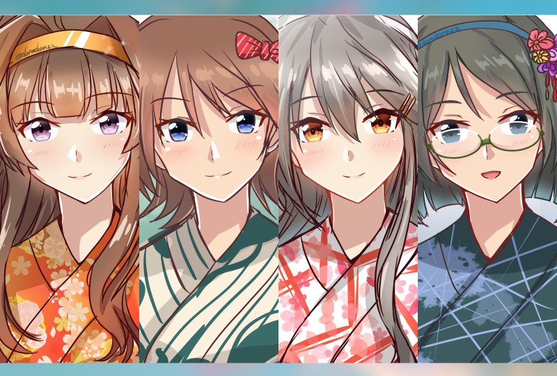 Anime, Anime Girls, Kantai Collection, Kongou (KanColle), Hiei (KanColle) Wallpaper