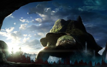 Fantasy Creature, Big Turtle, Clouds, Fantasy Art Wallpaper
