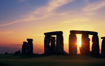 Stonehenge , Stone Circle, Sunset, Sunset Glow Wallpaper