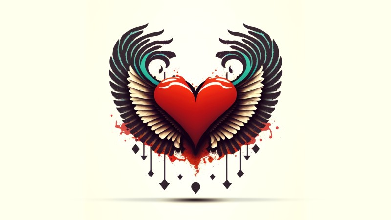 AI Art, Heart (design), Heart, Simple Background Wallpaper