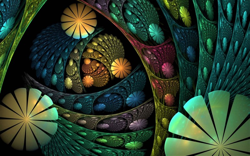 Fractal Shapes, Infinite, Abstract Wallpaper