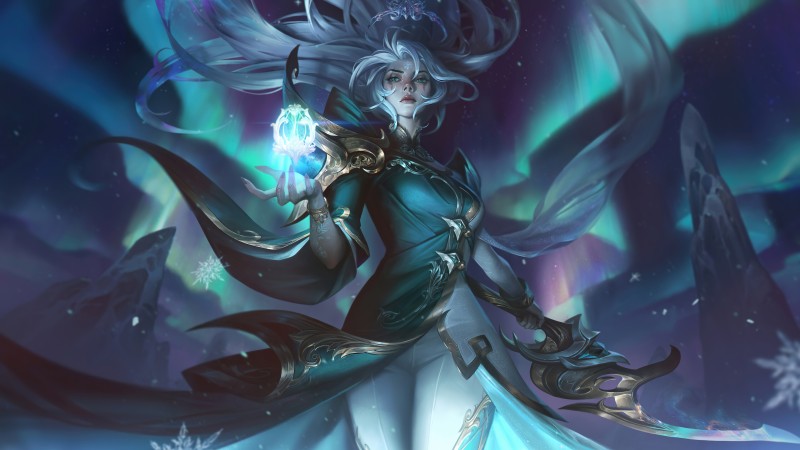 Winterblessed (League of Legends), Diana (League of Legends), League of Legends, Digital Art, Riot Games, GZG Wallpaper