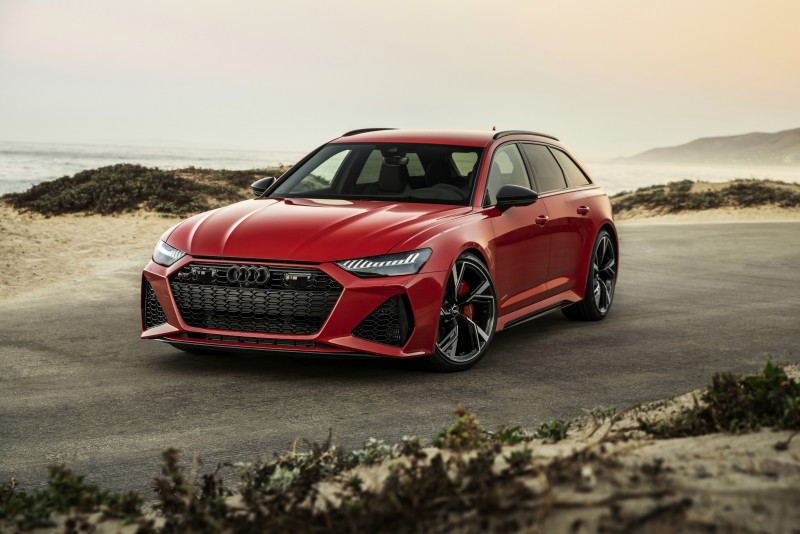 Audi Rs6 Avant, Red, Headlights, Vehicle Wallpaper