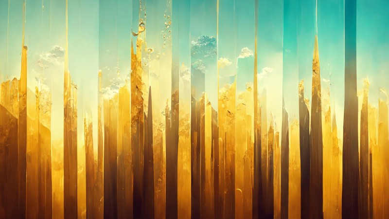 Gold, Abstract, AI Art Wallpaper