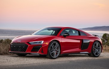 Audi R8 V10, Red, Side View, Sport Cars, Vehicle Wallpaper