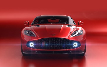 Aston Martin Vanquish Zagato, Vehicle, Car, Aston Martin, Red Background Wallpaper