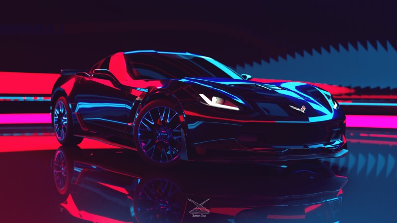 Chevrolet Corvette, Digital Art, Cgi, Supercars, Shiny Wallpaper