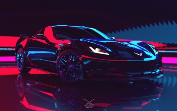 Chevrolet Corvette, Digital Art, Cgi, Supercars, Shiny Wallpaper