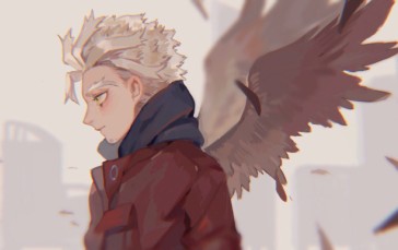 Boku No Hero Academia, Hawks, Profile View, Wings, Anime Wallpaper