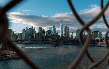 Brooklyn Bridge, Cityscape, Skyline, Skyscrapers, Fence Wallpaper