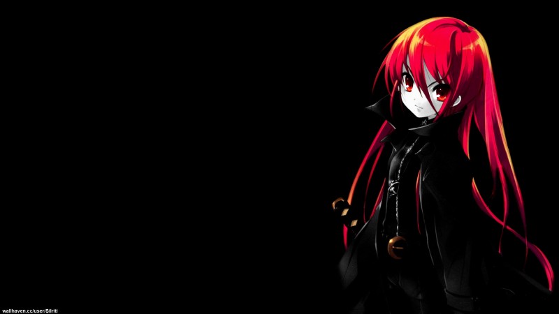 Anime Girls, Selective Coloring, Black Background, Dark Background Wallpaper