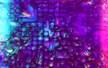 Neon Lights, Bubbles, Abstract Wallpaper
