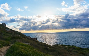 Malta, Ocean, Horizon, Clouds, Nature Wallpaper