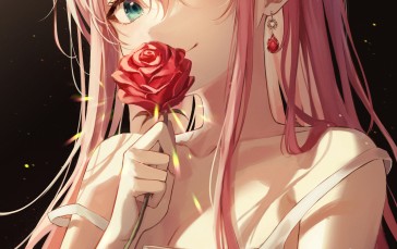 Anime, Anime Girls, Rose, Blue Eyes Wallpaper