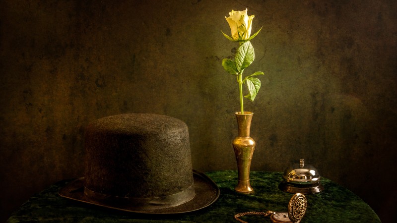 Yellow Flower, Hat, Table, Vase, Pocket Wallpaper