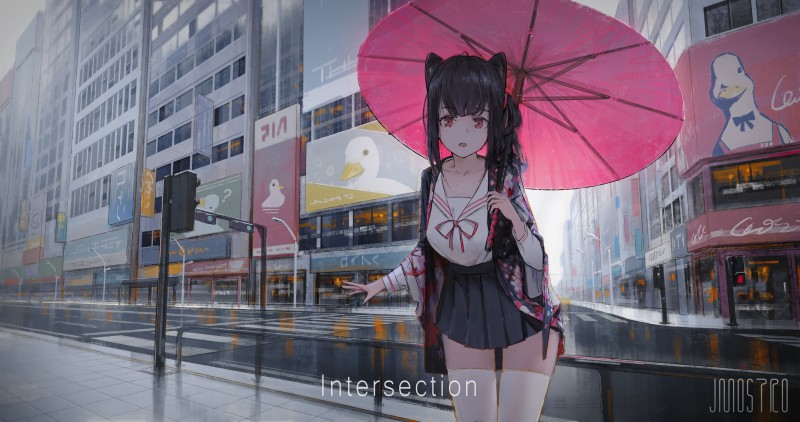 JMOSTRO, Anime, Anime Girls, Urban Wallpaper