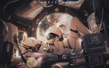 Hatsune Miku, Space Station, Mission, Vocaloid, Anime Wallpaper