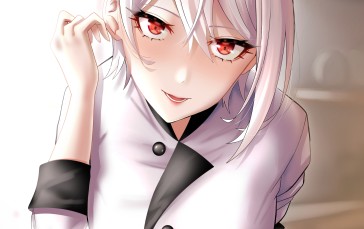 Red Eyes, White Hair, Anime, Anime Girls Wallpaper