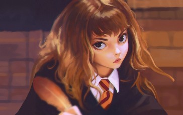 Hermione Granger, Anime Style, Harry Potter, Feather Wallpaper