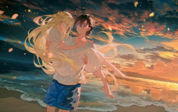 Summer Time Rendering, Anime, Anime Girls, Anime Boys, Anime Sky, Ushio Kofune Wallpaper