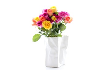 Colorful Roses, Vase, Flowers Wallpaper