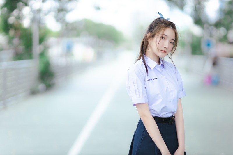Asian, Women, Women Outdoors, School Uniform Wallpaper
