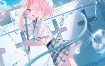 Anime, Anime Girls, Pink Hair, Sky Wallpaper