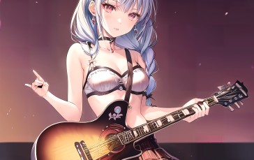 Guitar, Anime, Anime Girls, Artwork, Digital Art Wallpaper
