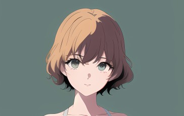 Anime Girls, Novel Ai, AI Art, Simple Background, Minimalism Wallpaper
