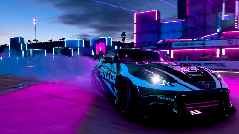 Nissan, Drift, Forza Horizon 5, CGI, Headlights Wallpaper