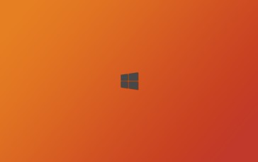 Windows 10, Orange Background, Logo, Technology Wallpaper