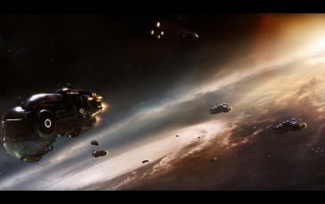 Science Fiction, High Tech, Space, Planet, Sun Wallpaper