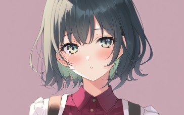 Novel Ai, Anime Girls, AI Art, Green Hair Wallpaper
