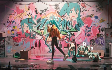 Vocaloid, Artwork, Anime, Walking Wallpaper