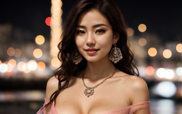 AI Art, Women, Model, Face, Asian Wallpaper