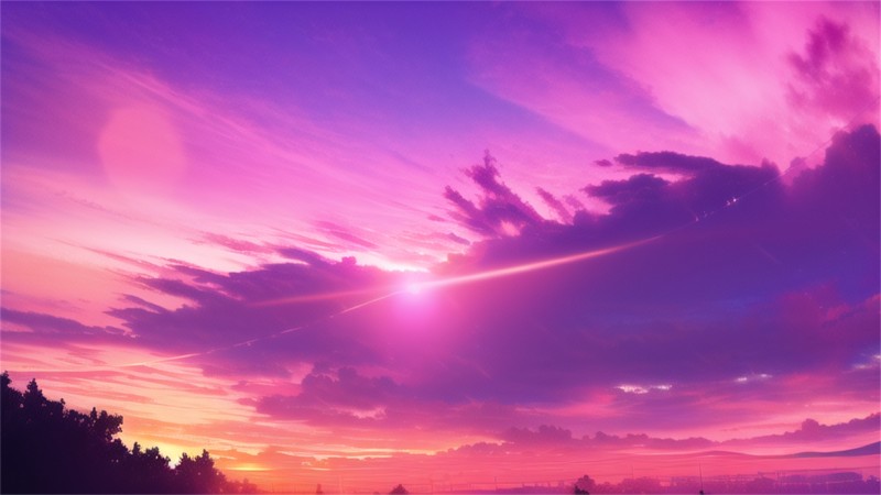 AI Art, Sunset, Sunset Glow, Sky, Clouds Wallpaper