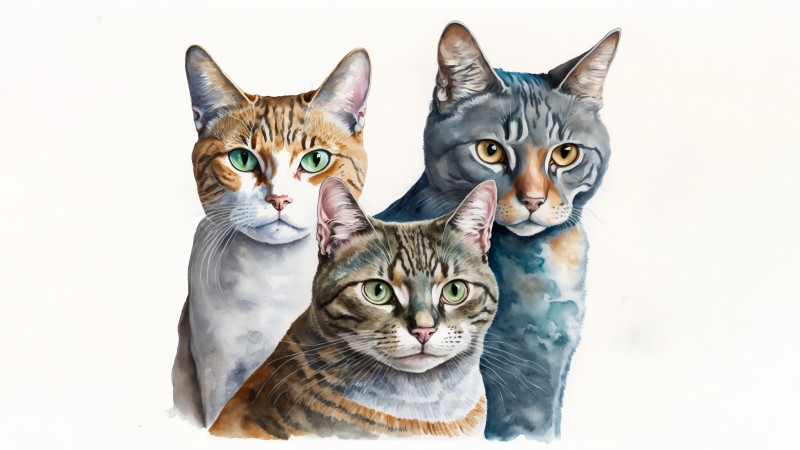 AI Art, Painting, Cats, Animals Wallpaper