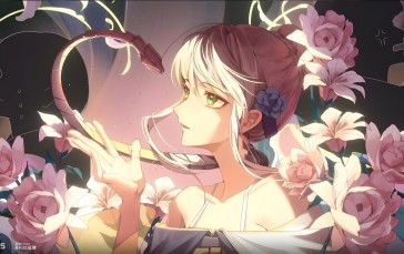 2D, Illustration, Anime Girls, Flowers Wallpaper