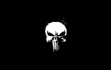 The Punisher, Marvel Comics, Skull Face, Logo, Simple Background Wallpaper