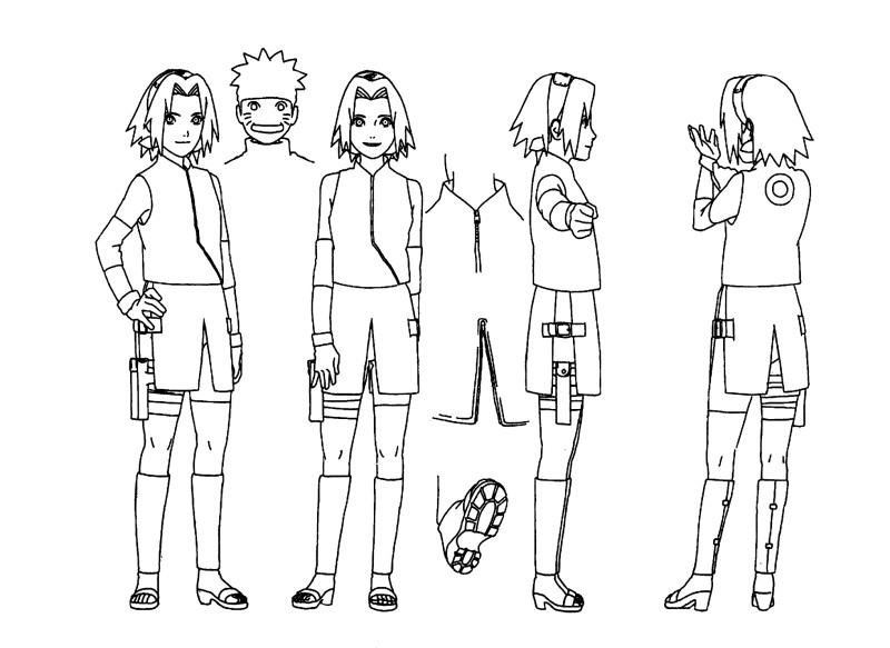 Naruto (anime), Outline, Naruto Shippuden, Sakura (Naruto), Anime Girls Wallpaper