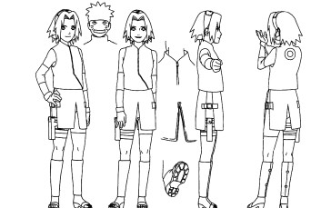 Naruto (anime), Outline, Naruto Shippuden, Sakura (Naruto), Anime Girls Wallpaper