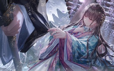 Anime, Anime Girls, Kimono, Anime Boys, Sword Wallpaper