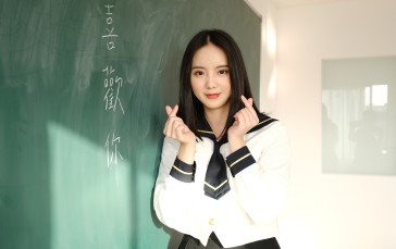 Classroom, Chalkboard, Asian, School Uniform, Women Wallpaper