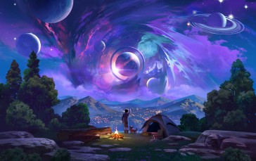 Artwork, Fantasy Art, Sky, Planet, Galaxy Wallpaper