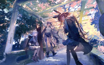 Anime, Anime Girls, Arknights, Amiya (Arknights), Rosmontis (Arknights), Blaze(Arknights) Wallpaper
