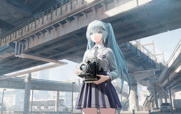 Hatsune Miku, Camera, Traffic, Anime Girls Wallpaper