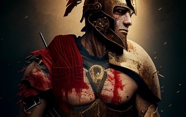 Gladiators, AI Art, Helmet, Blood, Armor Wallpaper