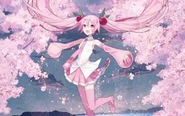 Ixima, Vocaloid, Portrait Display, Hatsune Miku, Sakura Miku Wallpaper